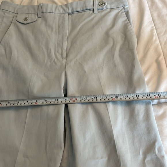 Theory Nadeema Relaxed Chino Pants Size 8, light blue capri Wide Leg, Cotton. - Picture 8 of 13